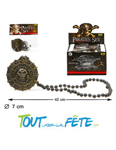 Collier médaillon pirate 2