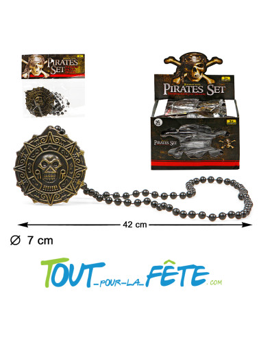 Collier médaillon pirate