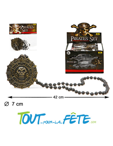 Collier médaillon pirate