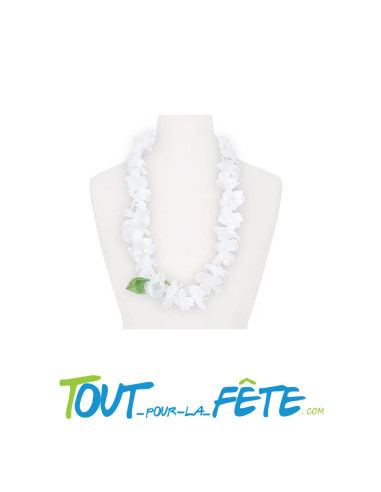 Collier de fleur Hawaïen / Tahiti blanc