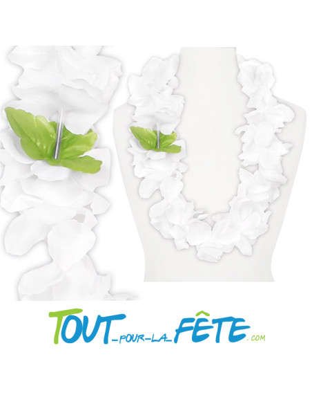 Collier de fleur Hawaïen / Tahiti blanc