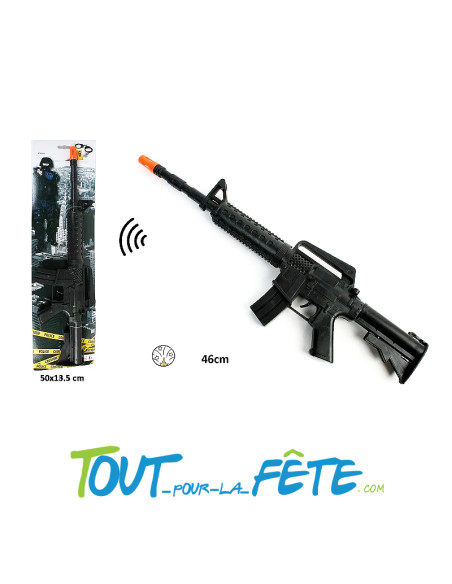 Fusil mitraillette bruiteur 46cm accessoire déguisement