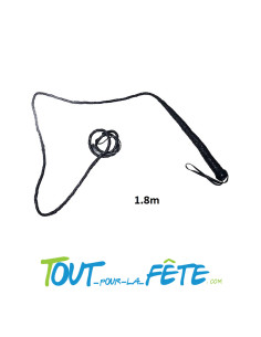 Fouet en cuir noir 1.80m