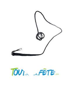 Fouet en cuir noir 1.80m 2