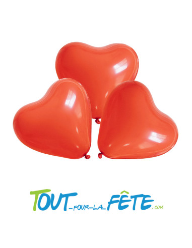 Sachet de 3 Ballons Cœur Géant rouge 45cm