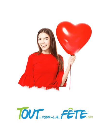 Sachet de 3 Ballons Cœur Géant rouge 45cm