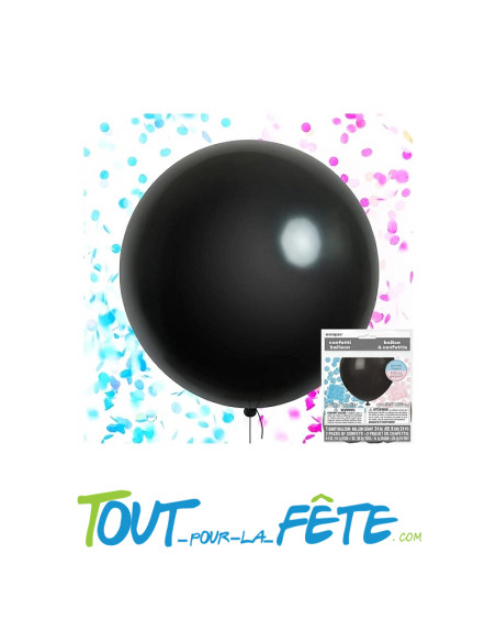 Ballon révélation à percer 60.9cm confettis rose et bl