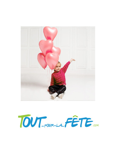Sachet de 5 Ballons Cœur Rose 26cm