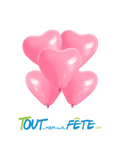Sachet de 5 Ballons Cœur Rose 26cm