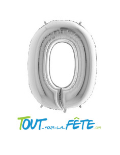 Ballon chiffre aluminium 36cm argent 2