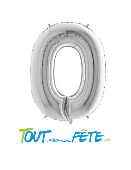 Ballon chiffre aluminium 36cm argent