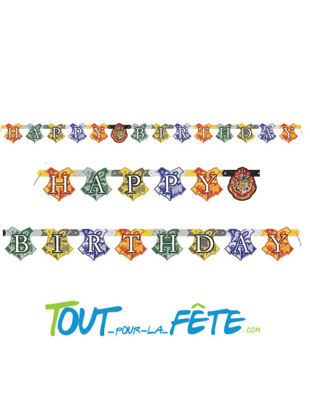 1 guirlande en carton Happy Birthday Harry Potter