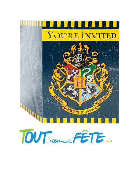 Lot de 8 invitations et enveloppes Harry Potter
