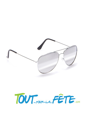 Lunettes d'aviateur / policier chromée