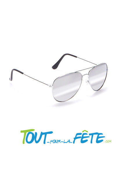 Lunettes d'aviateur / policier chromée