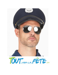 Lunettes d'aviateur / policier chromée 2