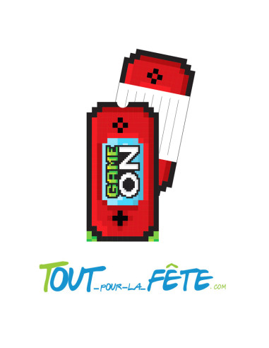Lot de 8 cartons d'invitations jeux vidéo