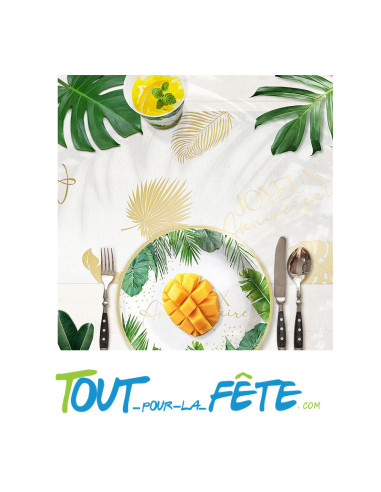 Chemin de table Joyeux Anniversaire Tropical