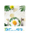 Chemin de table Joyeux Anniversaire Tropical