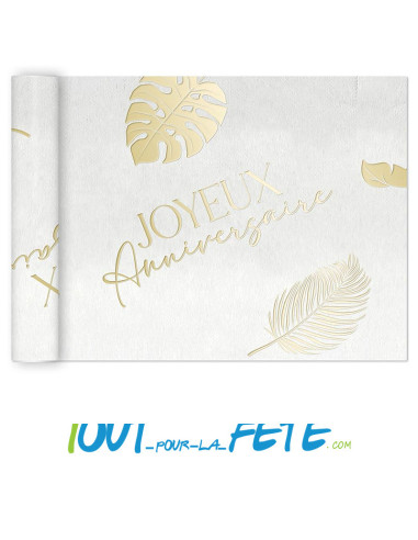 Chemin de table Joyeux Anniversaire Tropical
