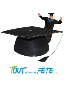 chapeau étudiant lauréat NOIR adulte 2