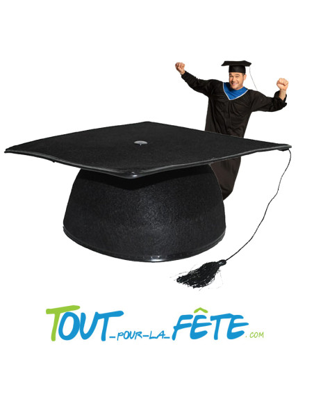 chapeau étudiant lauréat NOIR adulte