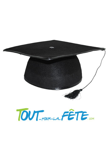 chapeau étudiant lauréat NOIR adulte