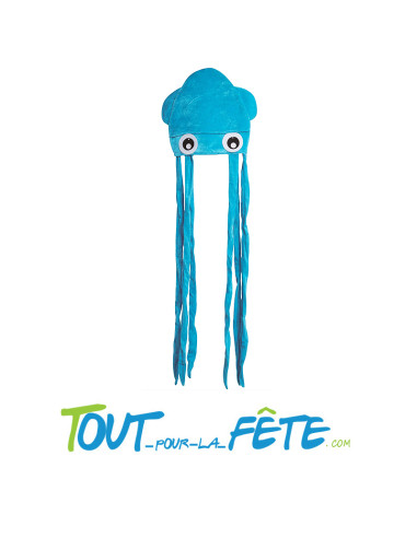 Chapeau pieuvre bleu