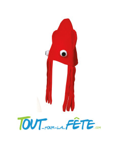 Chapeau pieuvre rouge 55cm