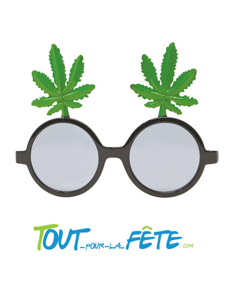 Lunettes noires avec feuilles de marihuana