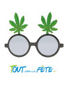 Lunettes noires avec feuilles de marihuana