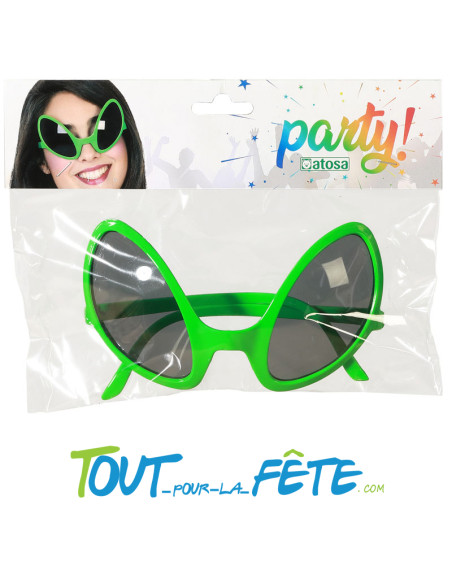 Paire de lunettes d'alien - extraterrestre vertes taille unique