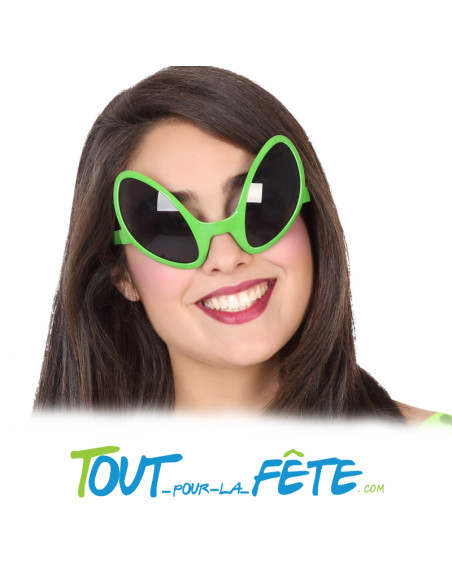Paire de lunettes d'alien - extraterrestre vertes taille unique