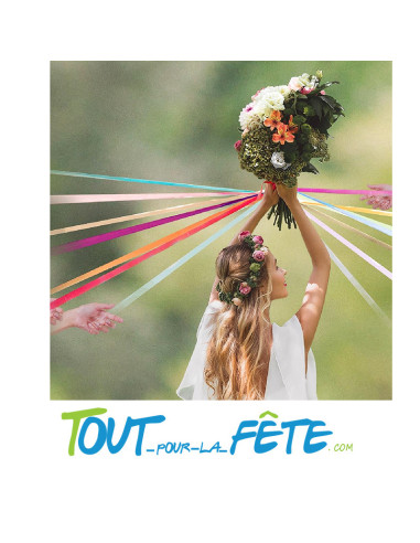 Jeu ou ronde des rubans lancer de bouquet...