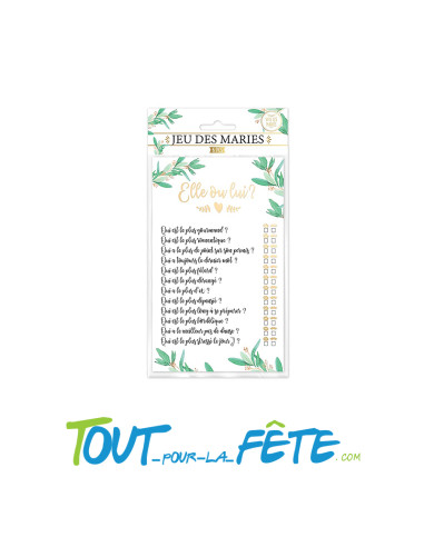 Jeu des Mariés 6 cartes mariage