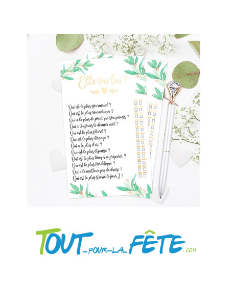 Jeu des Mariés 6 cartes mariage