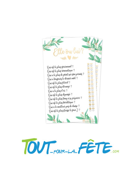 Jeu des Mariés 6 cartes mariage