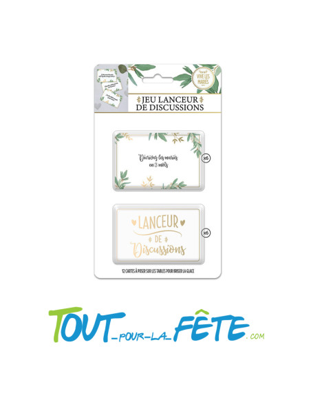 Jeu lanceur de discussions 12 cartes spécial mariage