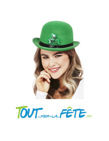Chapeau melon vert St Patrick feutrine