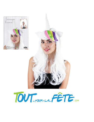 Perruque de Licorne corne et oreilles femme