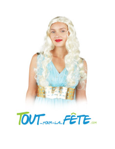 Perruque longue médiévale blonde femme