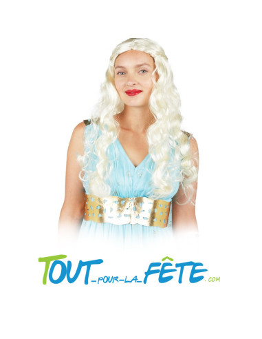 Perruque longue médiévale blonde femme