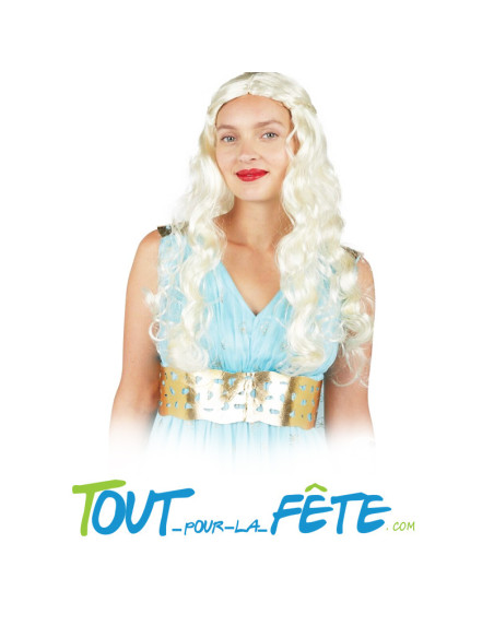 Perruque longue médiévale blonde femme
