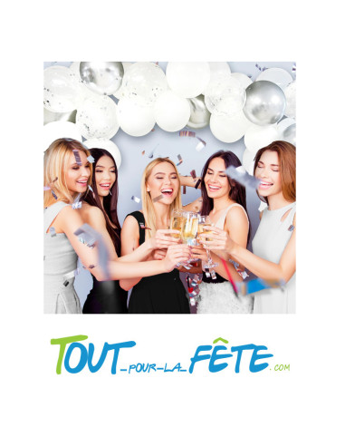 Kit de 40 ballons couleur blanc argent