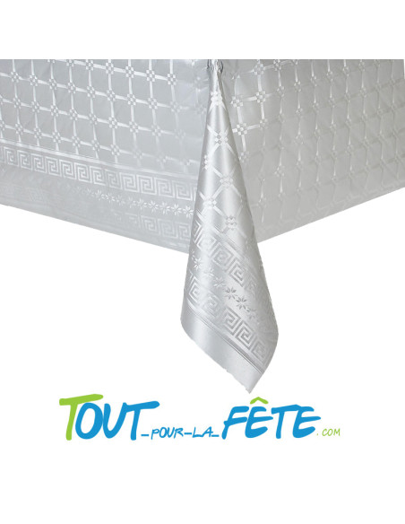 Nappe argent en papier damassé