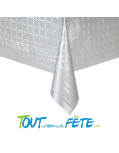 Nappe argent en papier damassé