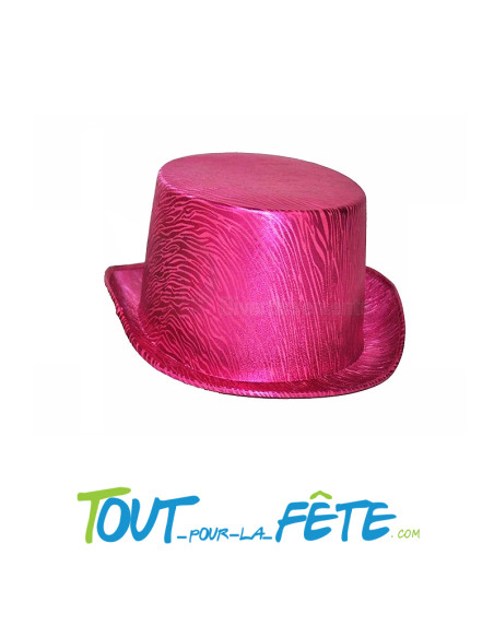 Chapeau haut de forme zébré métallisée fuchsia