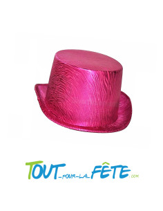 Chapeau haut de forme zébré métallisée fuchsia 2