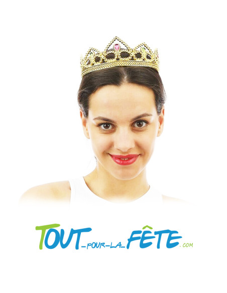 Couronne de princesse or avec fausses pierres précieuses