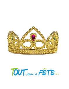 Couronne de princesse or avec fausses pierres précieuses 2